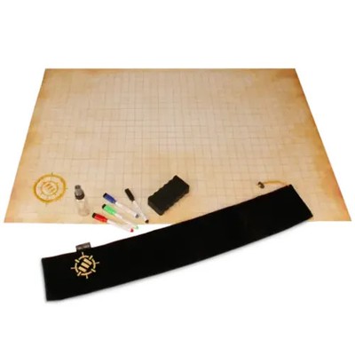 ENHANCE RPG Grid Mat - Tabletop DnD Map (24x36 inch) Parchment Battle Grid...