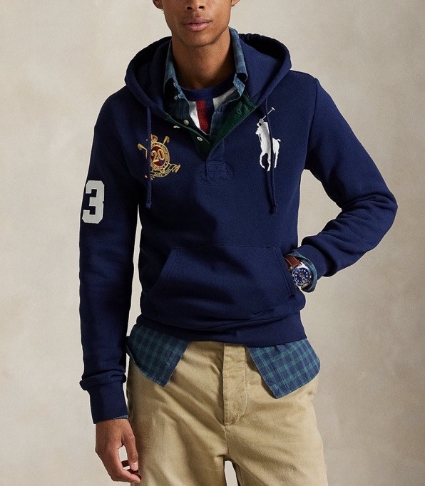 Polo Ralph Lauren BIG PONY 20th ANNIVERSARY CREST Hoodie White Or