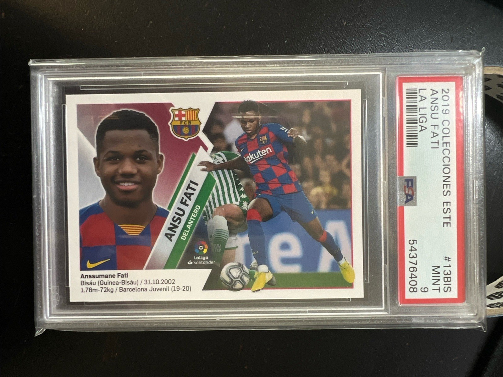 2019 Colecciones Este Ansu Fati PSA 9 MINT #13BIS Spanish Liga AL