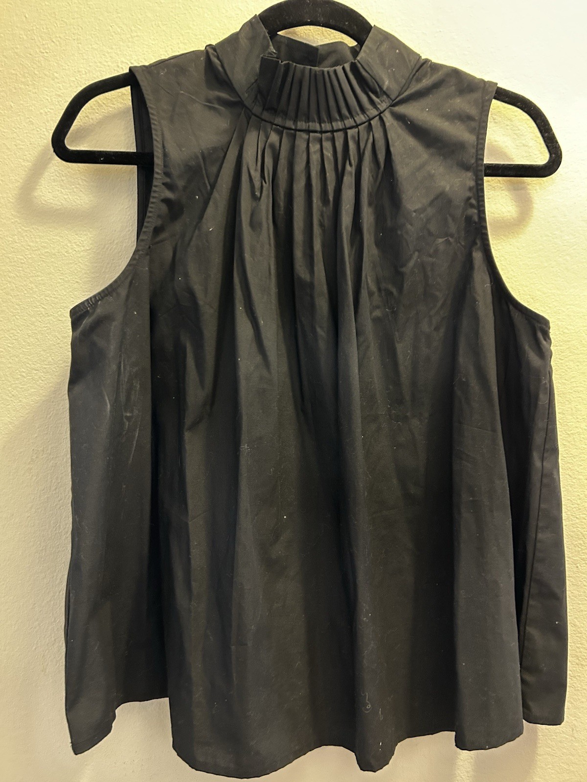 Banana Republic Women’s Black Sleeveless Blouse With High Neck Detail