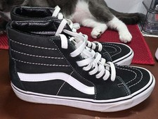 Vans Black Sk8-hi Skate Black White High Top Sneaker Mens 9 Womens 7.5 CHARITY