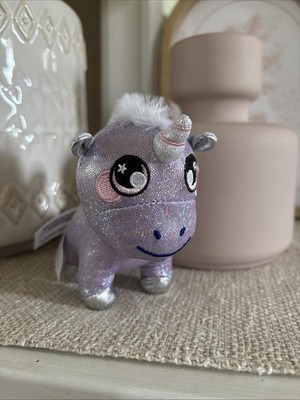 Squeezamals Unicorn Pegasus Purple Shimmer Glitter Metallic Toy 4'' Tall NEW