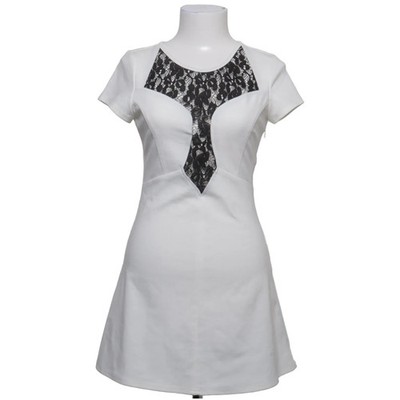 Glamorous, Kleid, Größe: S, Weiß/Schwarz, Elasthan/Polyester/Viskose #Tx4