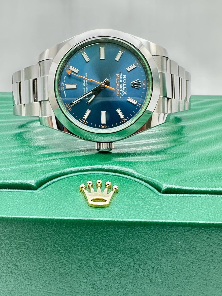 あおさ Rolex Milgauss 116400GV 40mm Z-Blue Dial Box Papers Discontinued