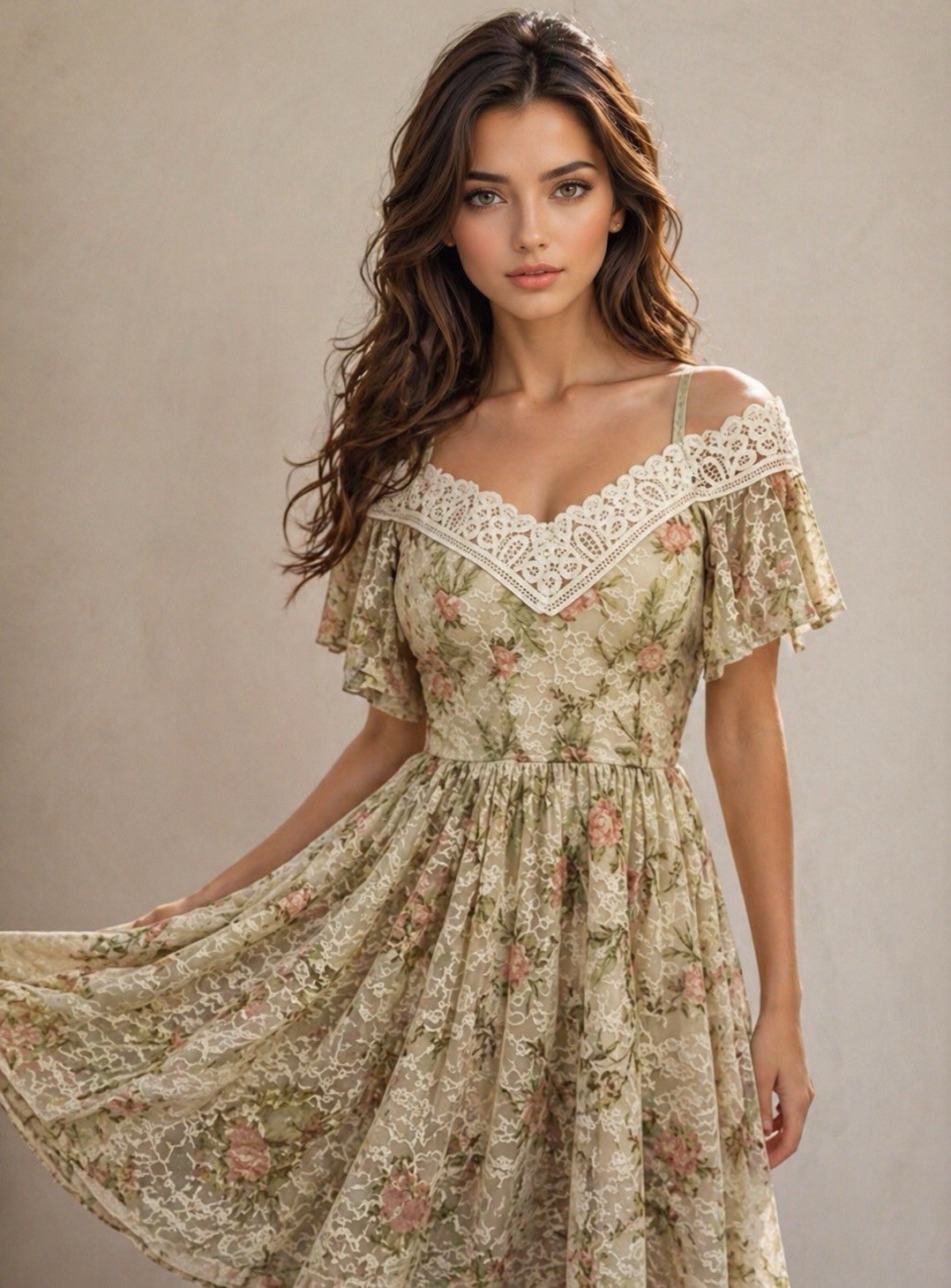 NEW NWOT DISNEY PRINCESS Adult Dress S. Mini Tiana Floral Lace Lagenlook Lined