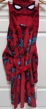 Spider-man Printed Hooded Bathrobe Boys Sz S 6/7 Red Fleece