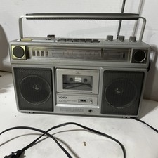 YORX K6061 AM FM Radio Cassette 8-Track Portable Stereo Boombox /As-is For Parts