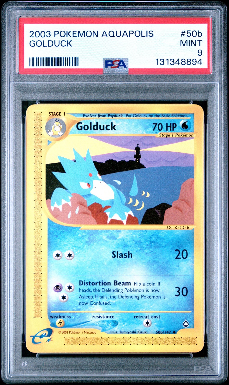 2003 POKEMON AQUAPOLIS #50B GOLDUCK PSA 9