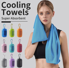 1pc Portable Cooling Towel Quick-Dry Silicone Wrapped Sport Towel - NEW