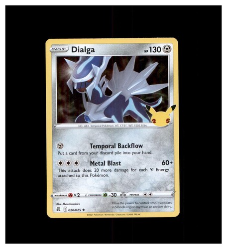 Dialga 020/025 Rare Celebrations Pokemon Holo Lightly Played