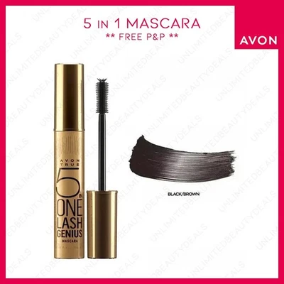 AVON 5 IN 1 LASH GENIUS MULTITASK & MULTIPLY MASCARA ~ BLACK BROWN