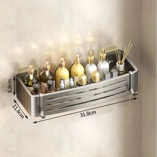 Aluminum Bathroom Shelves Wall Towel Rack Mounted Shower Caddy With No Drilling