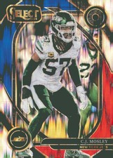 2024 Panini Select #214 C.J. Mosley Red & Blue Prizm Shock