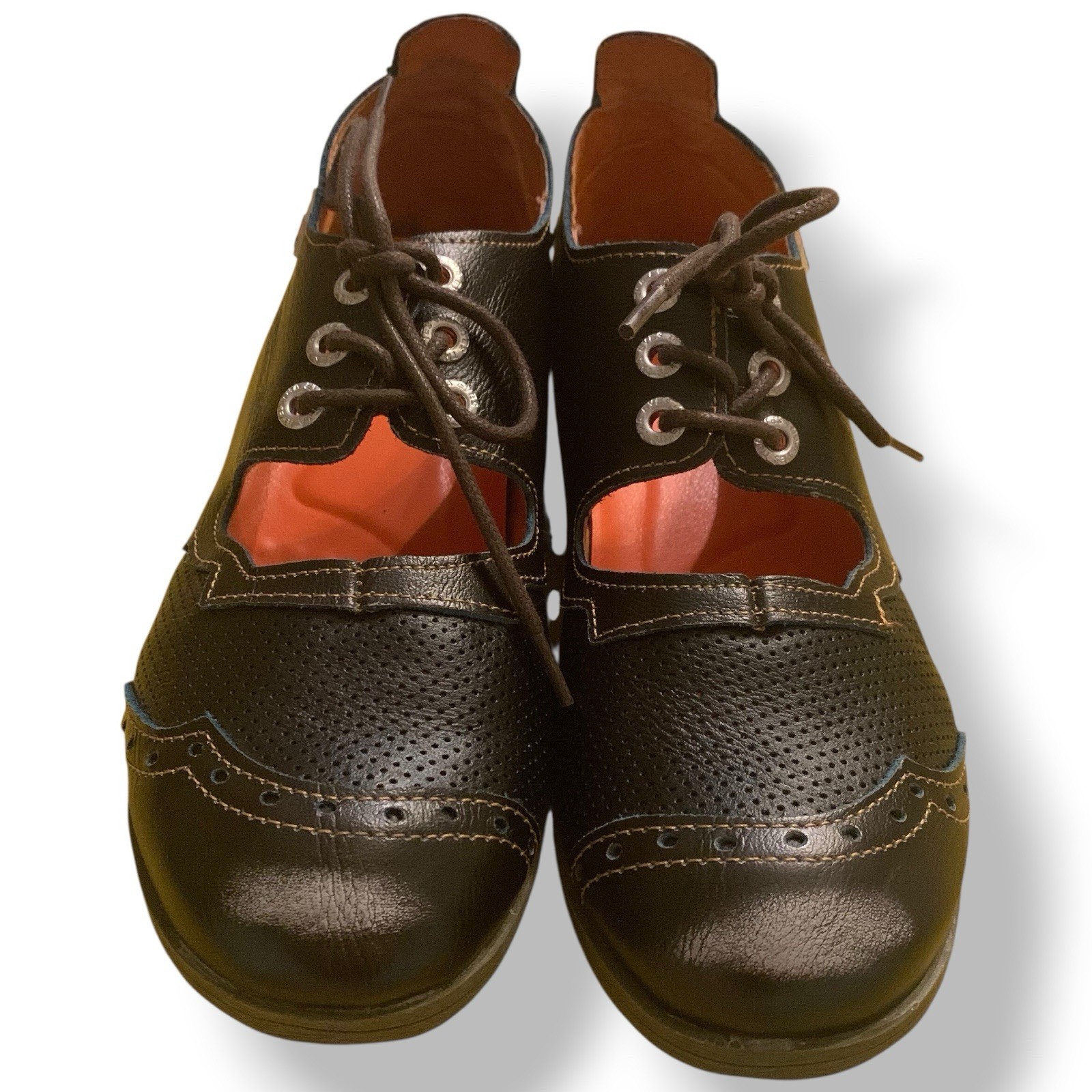 TMA EYES & MAiA Black Hand Stitched Leather Mary Janes Comfort Sz 8 US 39 EU