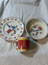 Tiffany & Co Tiffany Zabawki Talerz dziecięcy Miska Kubek Zabawka Żołnierz Dziecko Śniadanie 1992