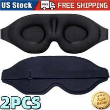 2PCS 3D Sleep Mask Eye Mask For Sleeping Blindfold Travel Accessories Unisex US