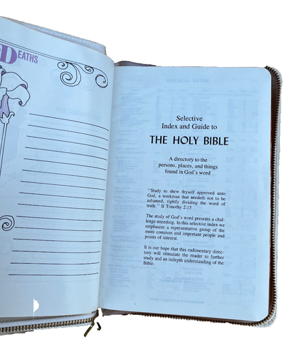 White Holy Bible Memorial Edition Red Letter Zipper in Memory KJV 1958 Vintage - Picture 5 of 7