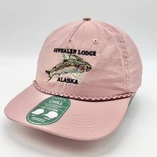 Newhalen Lodge Snapback Hat Cap Pink Alaska Fishing Legacy