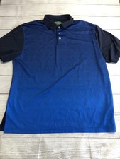 Ben Hogan Performance Polo Shirt Mens XL Blue Geometric Golf Short Sleeve Top
