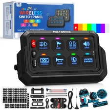 MICTUNING Wireless 8 Gang RGB Switch Panel LED Toggle Momentary Strobe Control