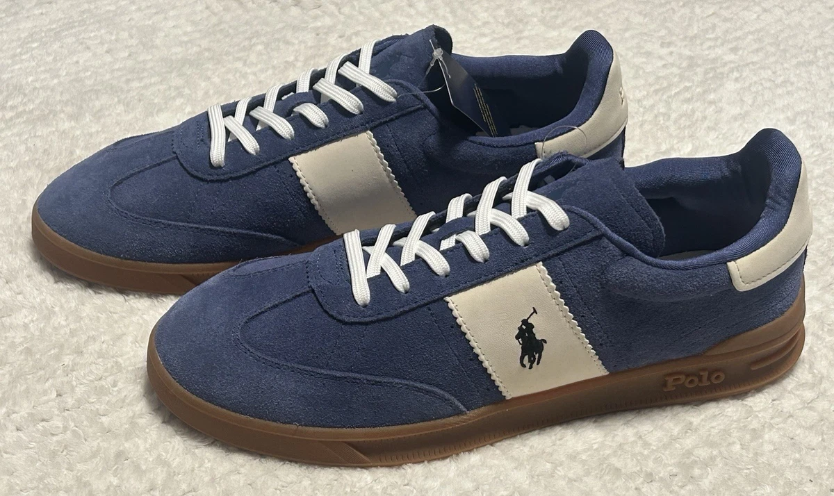Men’s 12D Navy Polo Wilton Sneakers Mens Polo Ralph Lauren Varick Sneakers In Navy Blue | Soletrader main image 3