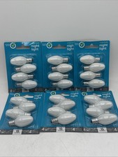 Simply Done White Night Light Bulbs 4W, 15 Lumens, 4 C7 Bulbs, Lot of 6