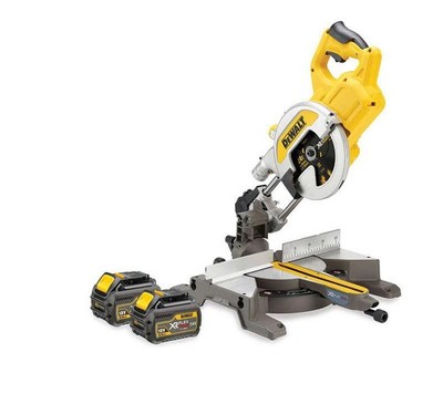 DeWALT DCS777T2-GB 54V XR FLEX VOLT 216mm Gehrungssäge mit 2x 6Ah Akkus