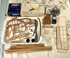VTG 50s 60s Comet Sparky Balsa Wood Flying Model Airplane Plane Kit Rubber Power