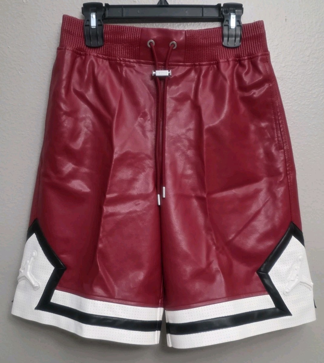 Air Jordan Faux Leather Diamond Shorts Red Mens Size XL HV0077 659