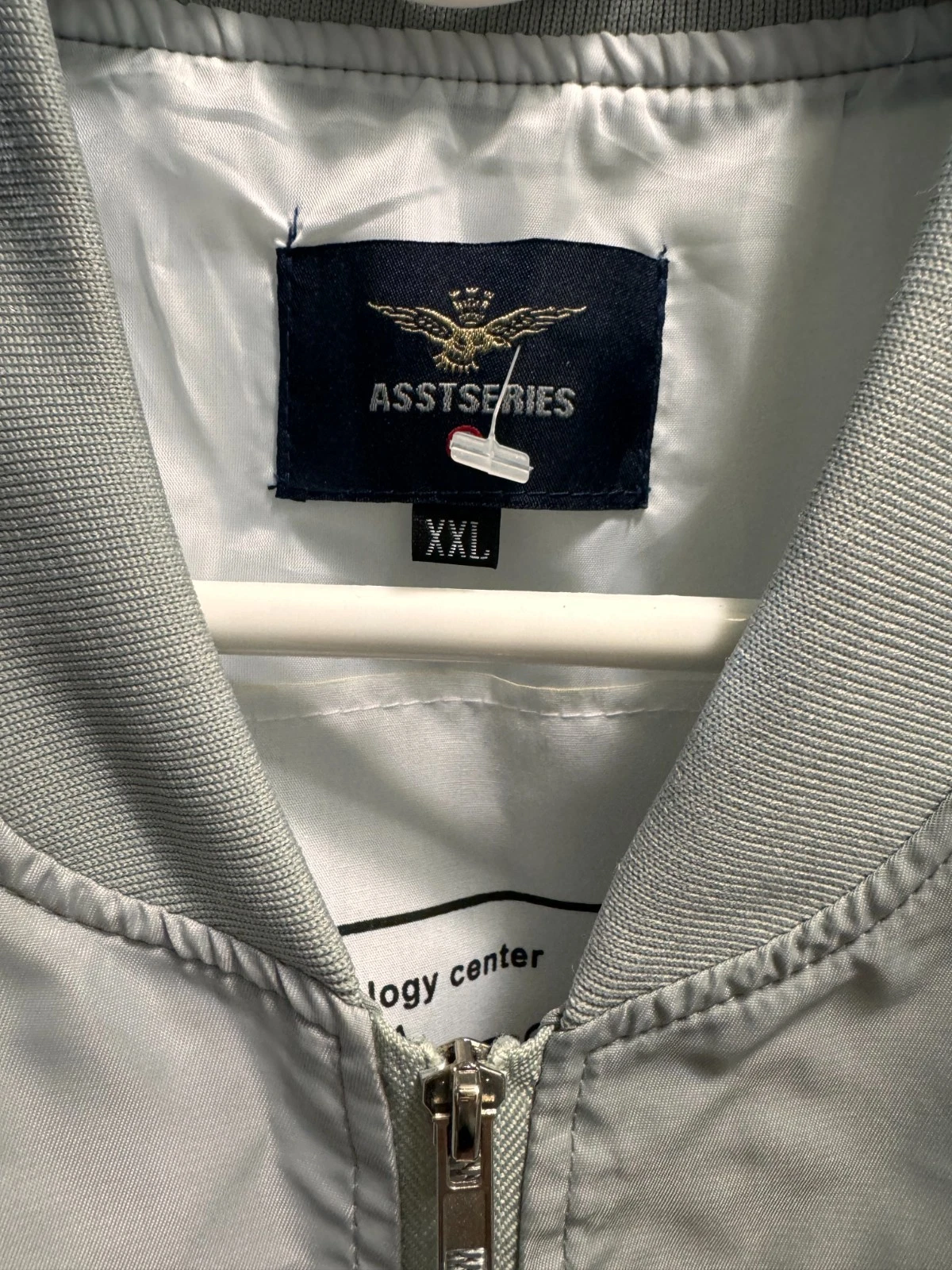 NWT ASSTseries Bomber Jacket NASA gray Men Zip Front Size XXL Windbreaker - product detail image 5