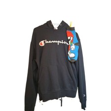 Boys Navy Blue Champion Logo Pullover Hooded Sweatshirt/Sweatpants Set , Size L