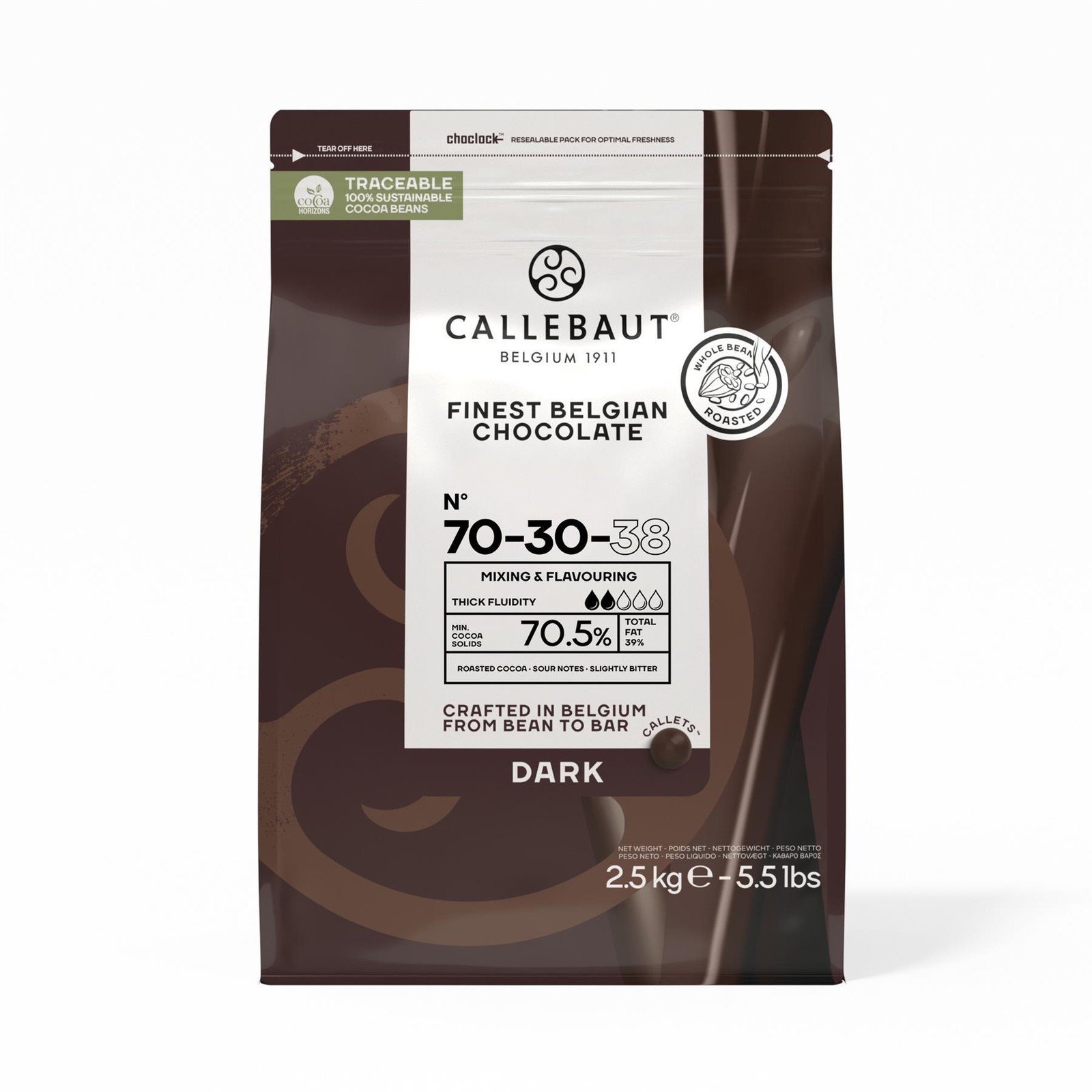 Callebaut 70-30-38 Dark Chocolate Callets 70.5% - 2.5kg