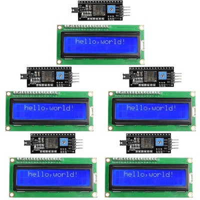 5 Pieces LCD1602 LCD Display Module 16X2 Character Row Blue Backlight LCD Mod...