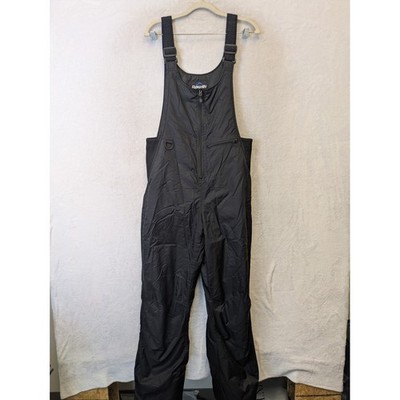 Rawik Mens Black Insulated Snow Bibs Ski Pants Medium 7316A Adjustable Straps