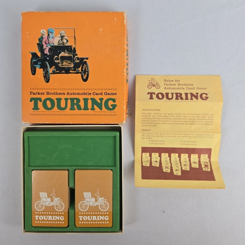帕克兄弟旅游 - 复古 1965 年原版汽车纸牌游戏 - 完整 — 第 2/4 张图片