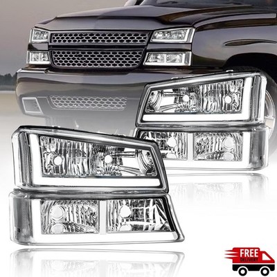 LED DRL Headlights for 2003 2004 2005 2006 Chevy Silverado Avalanche 1500 2500