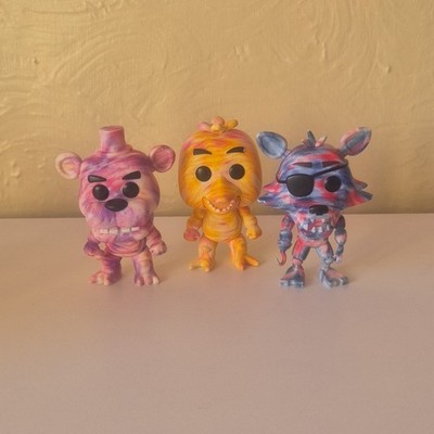Funko Pop Five Nights At Freddys #878 Freddy #881 Tie Dye Foxy #880 Chica Figur