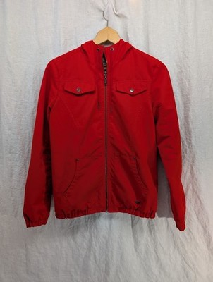 Empyre red canvas jacket lightweight women's size small zip closure E4