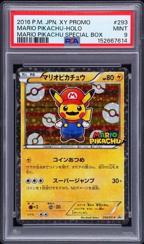 Pokemon Japanese Mario Pikachu XY Promo Holo #293 PSA 9