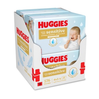 Huggies Baby-Feuchttücher Pure Extra Care, 4 x (3 x 48)