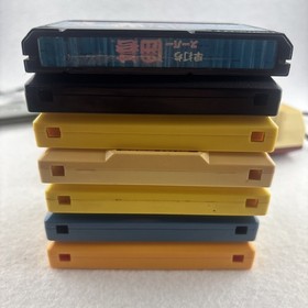 Famicom HVC-001 Console Lot + 7 Games 2 NES Adapters UNTESTED