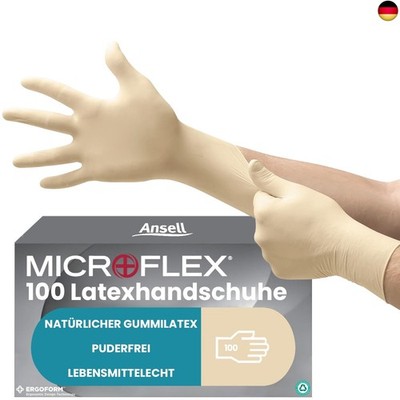 Ansell Microflex 63-864, Einmalhandschuhe mit Texturierten Fingerspitzen,