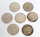Lot of 7 40% Silver Kennedy Half Dollars 50c Coins 1965-1969 - G63