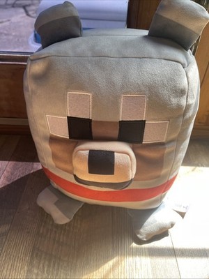 Mattel Minecraft Cuutopia 10'' Plush Squishy Denis The Wolf -Mojang Studios New