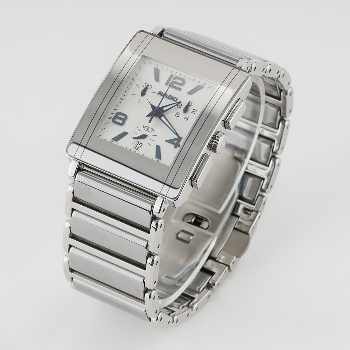 Rado Integral Chronograph Silver Dial Ceramic R20591102 Circa 2013 New Clasp image 9