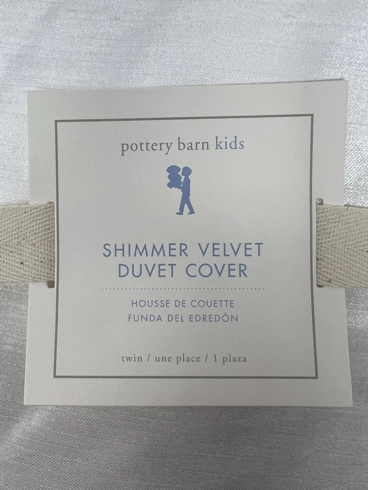 Funda nórdica Pottery Barn Kids terciopelo brillante blanca doble_nueva_T#H Foto 3 de 4