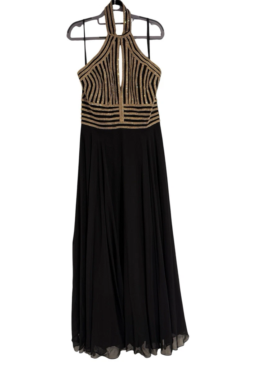 sachin and babi light blue dress Halter Neck Full-Length Gown with Beaded Details 39715