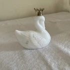 VINTAGE Avon Charisma Cologne Milk Glass Royal Swan