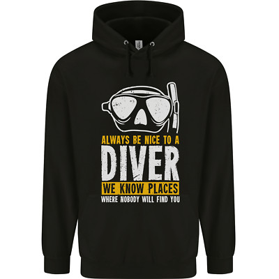 Be Nice to a Scuba Diver lustiger Hoodie Tauchen Herren 80% Baumwolle