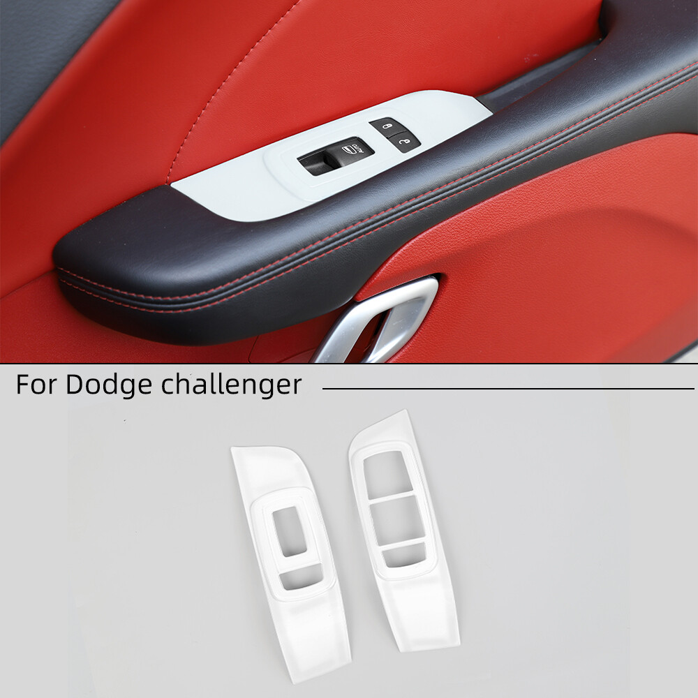 White Window Lift Switch Panel Trim Cover For Dodge Challenger 2015+ Accessories